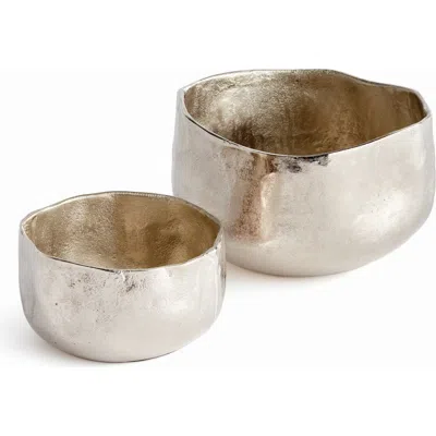 Napa Home & Garden Amelia Cachepot Planters, Set Of 2 In Silver