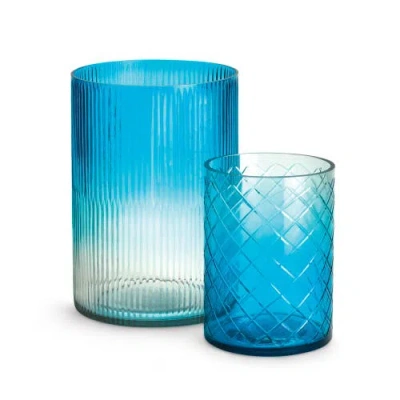 Napa Home & Garden Aurora Hurricanes 10" & 7" Set Of 2 In Blue