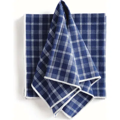 Napa Home & Garden Barclay Butera Oakwood Plaid Cotton Handwoven Dinner Napkins Set Of 4 In Blue