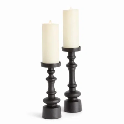 Napa Home & Garden Barrett Black Aluminum Candle Stands Set Of 2