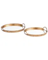 Napa Home & Garden Braiden Decorative Mirrored Trays Set Of 2 In Gold