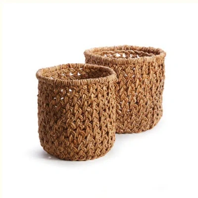 Napa Home & Garden Bridget Tan Banana Leaf Banana Leaf Baskets Set Of 2 In Brown