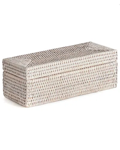 Napa Home & Garden Burma Rattan 3-compartment Lidded Box -whitewash