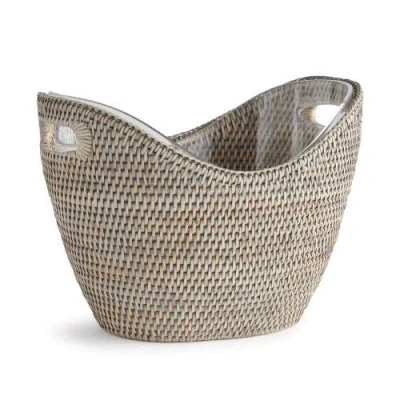 Napa Home & Garden Burma Rattan Beverage Tub Serving Basket In Gray
