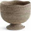 Napa Home & Garden Burma Rattan Footed Cachepot In Brown