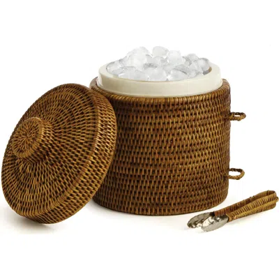 Napa Home & Garden Burma Rattan Ice Box & Tongs In Brown