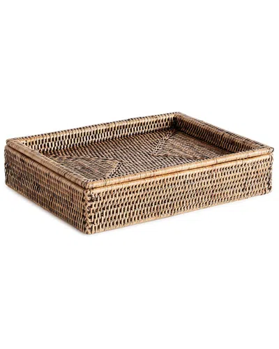 Napa Home & Garden Burma Rattan Lidded Letter Box In Brown