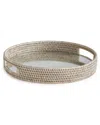Napa Home & Garden Burma Rattan Round Serving Tray In Gray