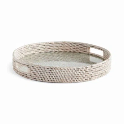 Napa Home & Garden Burma Rattan Round Serving Tray Large In Neutral