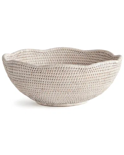 Napa Home & Garden Burma Rattan Scalloped Edge Bowl -whitewash In Neutral