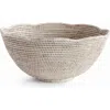 Napa Home & Garden Burma Rattan Scalloped Edge Bowl Large In White