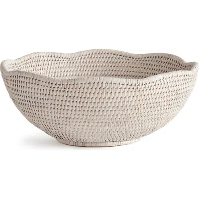 Napa Home & Garden Burma Rattan Scalloped Edge Decorative Bowl In White