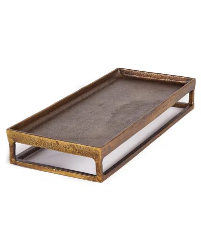 Napa Home & Garden Cabot Raised Rectangular Tray In Gold