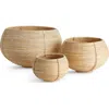 Napa Home & Garden Cane Rattan Plant Baskets Set Of 3 In Neutral