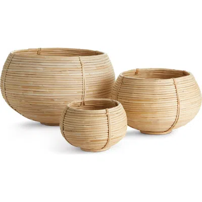 Napa Home & Garden Cane Rattan Plant Baskets Set Of 3 In Neutral
