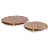 Napa Home & Garden Cherie Round Stand Serving Boards Set Of 2 In Brown