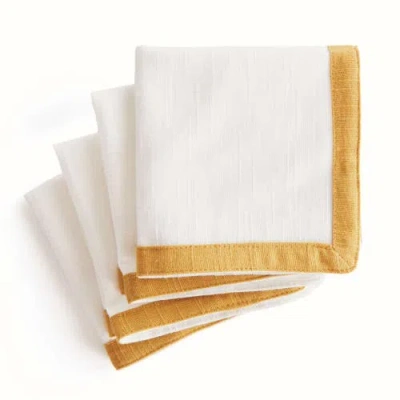 Napa Home & Garden Connor Cocktail Napkins Set Of 4 In White