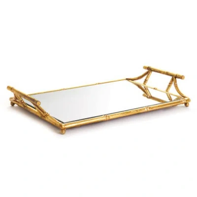 Napa Home & Garden Daphne Mirrored Premium Gold Decorative Table Tabletop Tray W/ Raised Handles