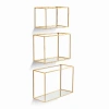 Napa Home & Garden Daphne Mirrored Wall Shelves Set Of 3 In Gold