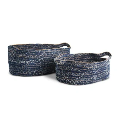Napa Home & Garden Denim Oval Baskets Set Of 2 In Blue