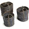 Napa Home & Garden Denim Round Baskets Set Of 3 In Blue