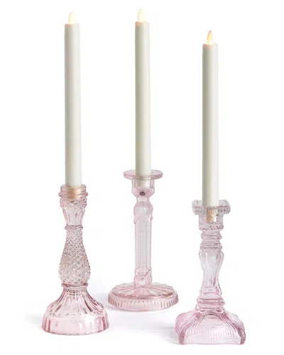 Napa Home & Garden Estella Taper Holders Large Set In Pink