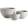 Napa Home & Garden Fibrestone Malibu Low Bowls Set Of 3 In Gray