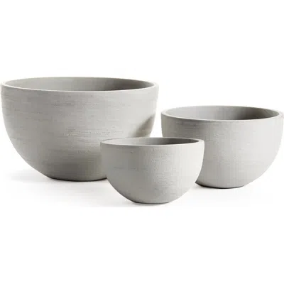 Napa Home & Garden Fibrestone Malibu Low Bowls Set Of 3 In Gray