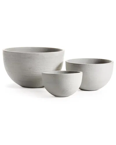 Napa Home & Garden Fibrestone Malibu Low Bowls Set In White