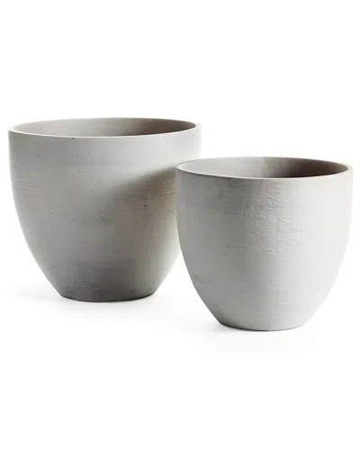Napa Home & Garden Fibrestone Malibu Tapered Pots Set In White