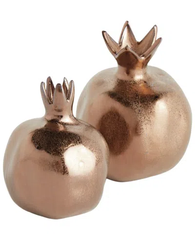 Napa Home & Garden Handmade Set Of 2 Pomegranate Bud Vases In Gold
