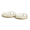 Napa Home & Garden Set Of 2 Hudson Mirrored Trays In Gold