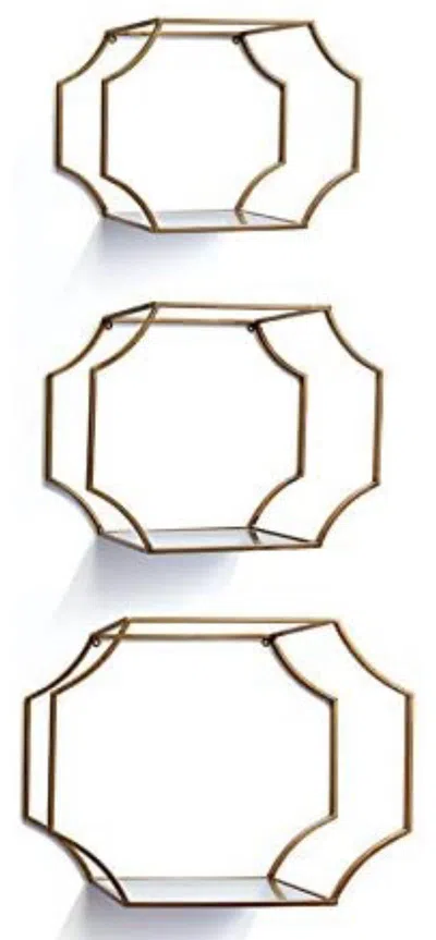 Napa Home & Garden Set Of 3 Hudson Mirrored Wall Shelves