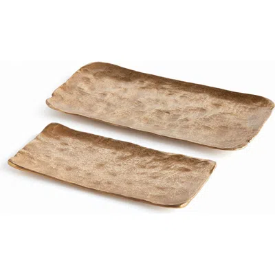 Napa Home & Garden Imani Decorative Rectangular Trays Set Of 2 In Gold