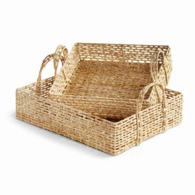 Napa Home & Garden Juliet Abaca Nesting Rectangular Trays, Natural, Set Of 2 In Brown
