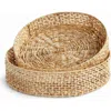 Napa Home & Garden Juliet Abaca Round Trays, Set Of 2 In Brown