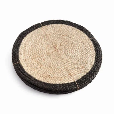 Napa Home & Garden Jute Coil Round Placemats, Set Of 8 In Multi