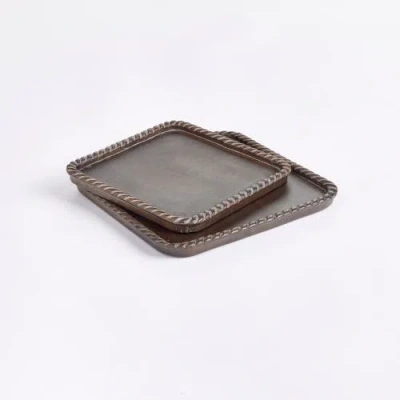 NAPA HOME & GARDEN NAPA HOME & GARDEN LANGLEY SQUARE TRAYS SET OF 2