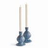 Napa Home & Garden Mela Taper Candle Holders Set Of 2 In Blue