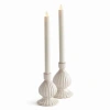 Napa Home & Garden Mela Taper Candle Holders Set Of 2 In White