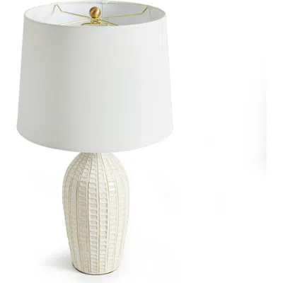 Napa Home & Garden Nadia 100w White Modern Premium Ceramic Lamp W/ Fabric Shade