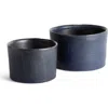 Napa Home & Garden Navy Terracotta Planters Studio Cachepots, Set Of 2 In Blue