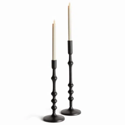 Napa Home & Garden Nicholas Taper Holders, Set Of 2 In Black