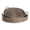 Napa Home & Garden Normandy Extra Large Low Round Baskets Set Of 2 In Gray