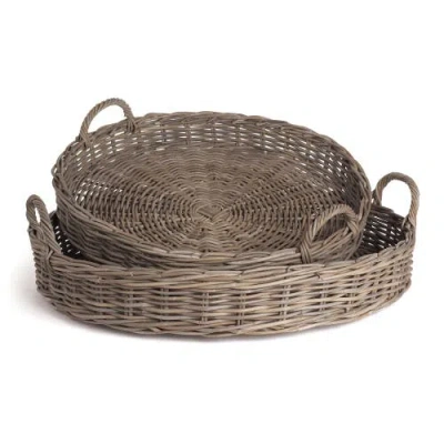 NAPA HOME & GARDEN NAPA HOME & GARDEN NORMANDY EXTRA LARGE LOW ROUND BASKETS SET OF 2