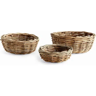 Napa Home & Garden Normandy Low Bowls Set Of 3 In Brown