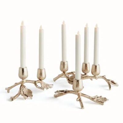 Napa Home & Garden Parna Taper Candle Holders Set Of 6 In Gold