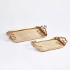 Napa Home & Garden Pomegranate Branch Decorative Trays Set Of 2 In Gold