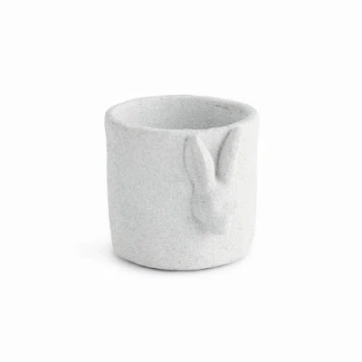 Napa Home & Garden Rabbit Small White Concrete Relief Pot