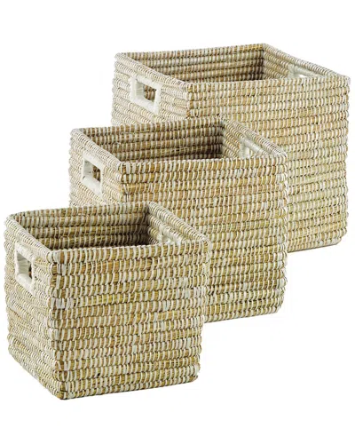 Napa Home & Garden Rivergrass Square Baskets In White